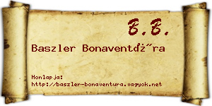Baszler Bonaventúra névjegykártya
